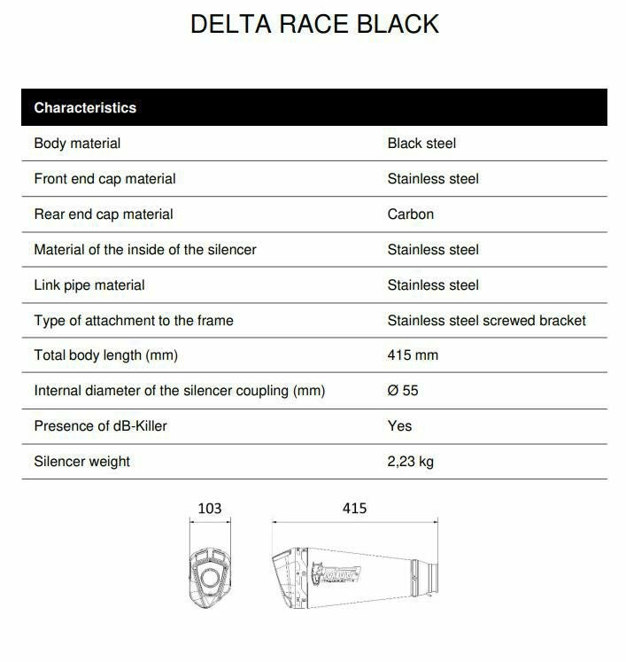 MIVV スリップオンマフラー DELTA RACE ブラックステンレス KTM 1290