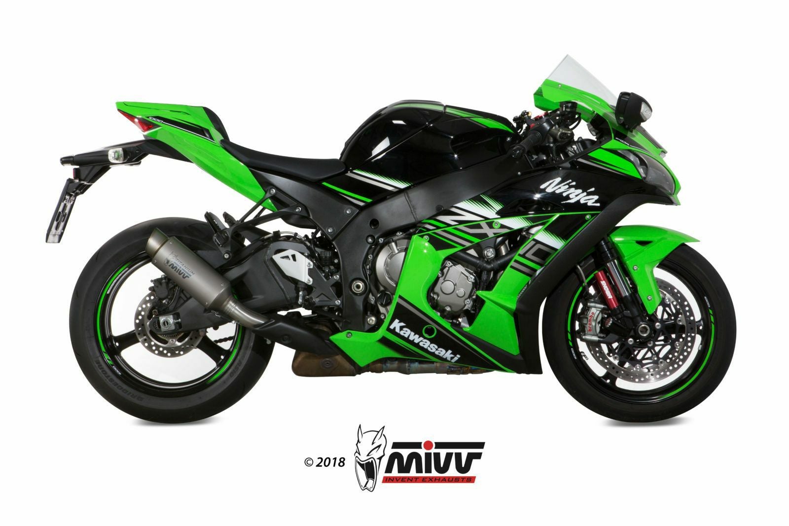MIVV スリップオンマフラー GP PRO チタン KAWASAKI ZX-10R (2016-2024