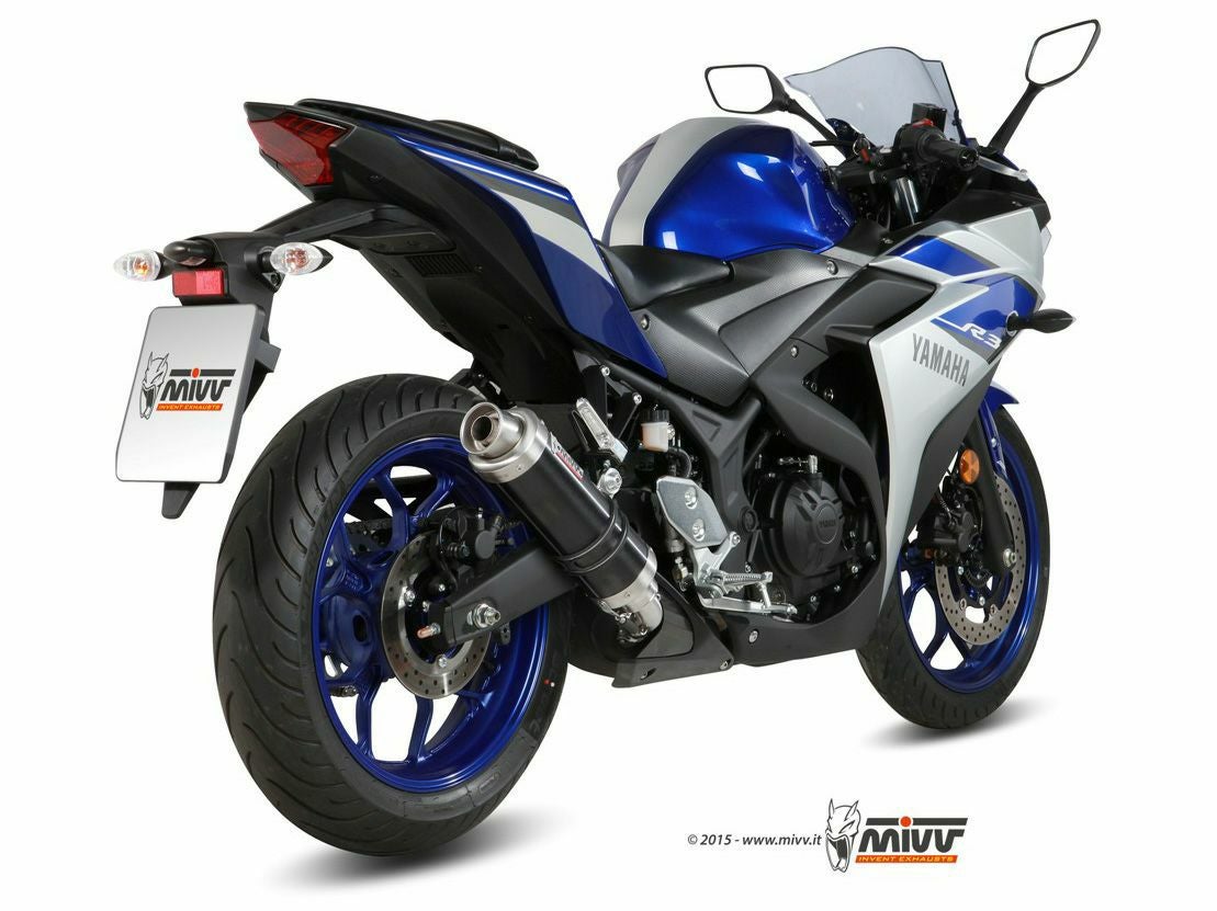 MIVV スリップオンマフラー GP ブラックステンレス YAMAHA YZF-R25