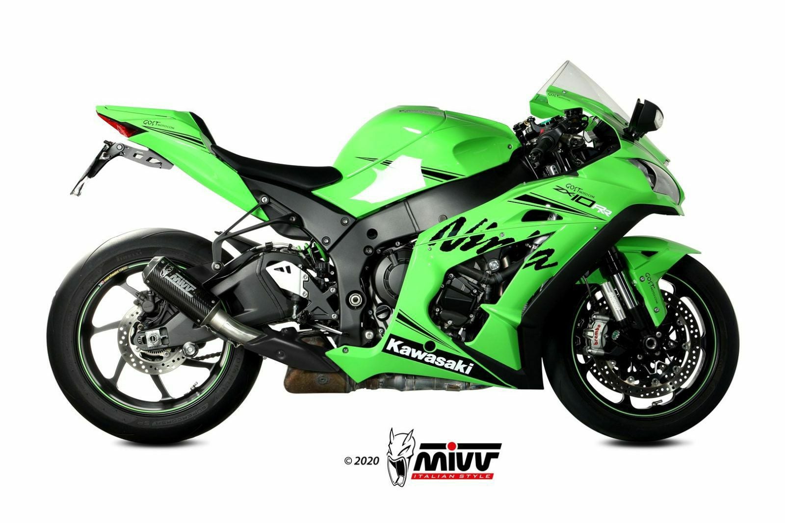 MIVV スリップオンマフラー MK3 カーボン KAWASAKI ZX-10R (2016-2024