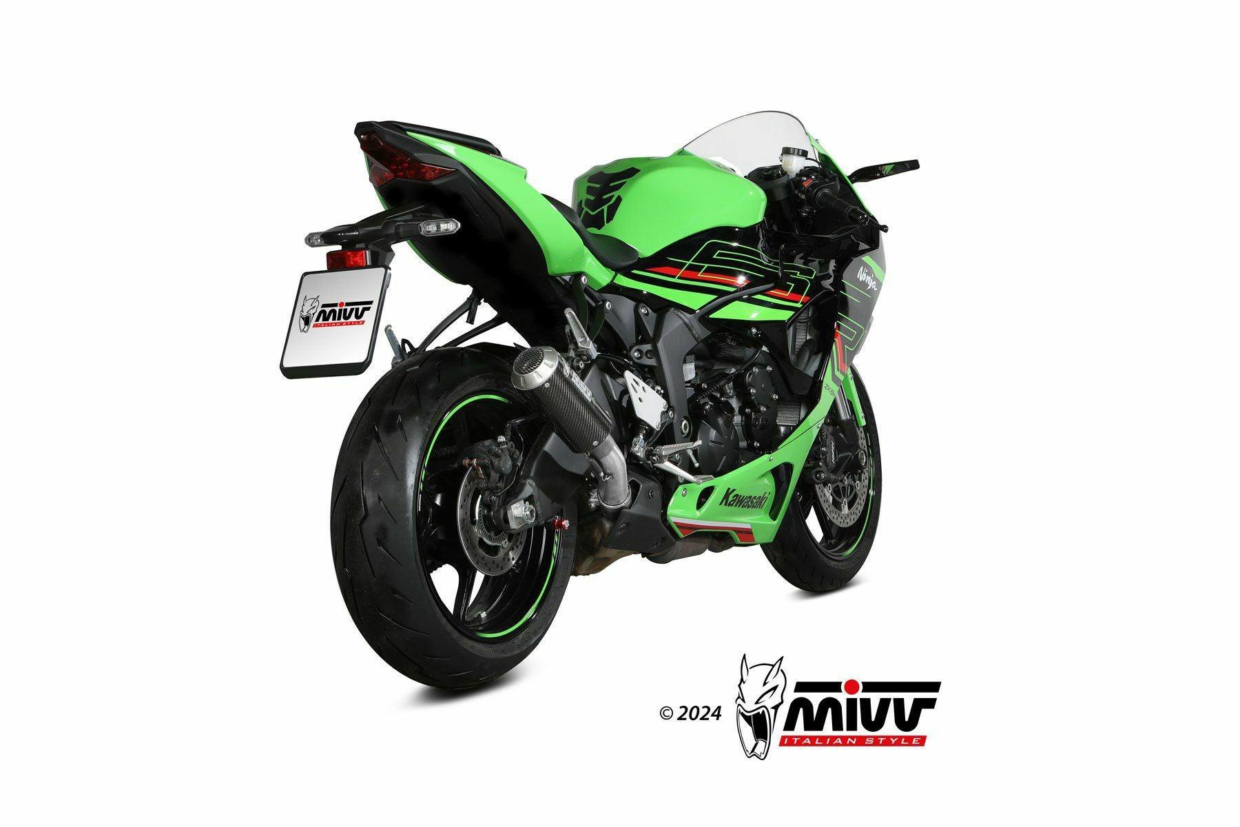 MIVV スリップオンマフラー MK3 カーボン KAWASAKI ZX-6R (2021-2024)