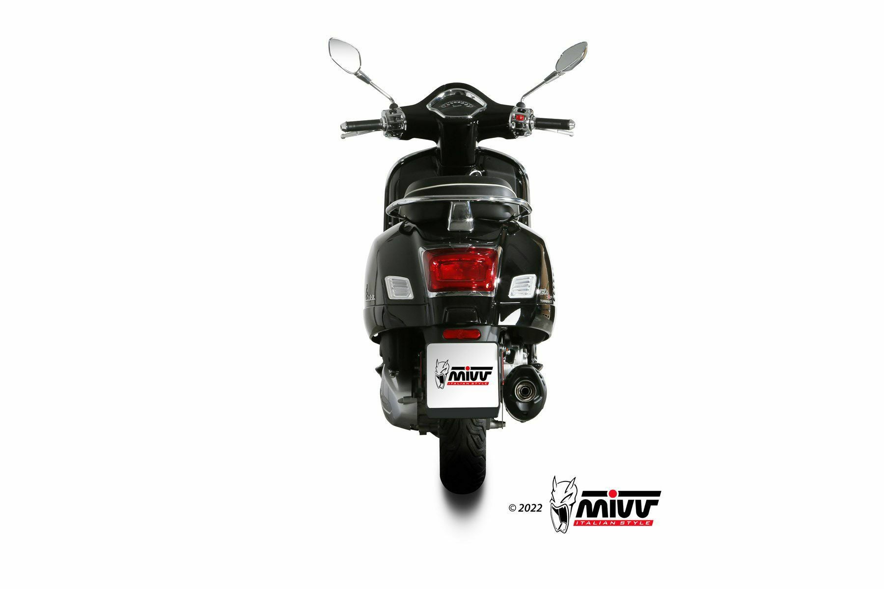 MIVV スリップオンマフラー MOVER ブラックステンレス VESPA GTS 300