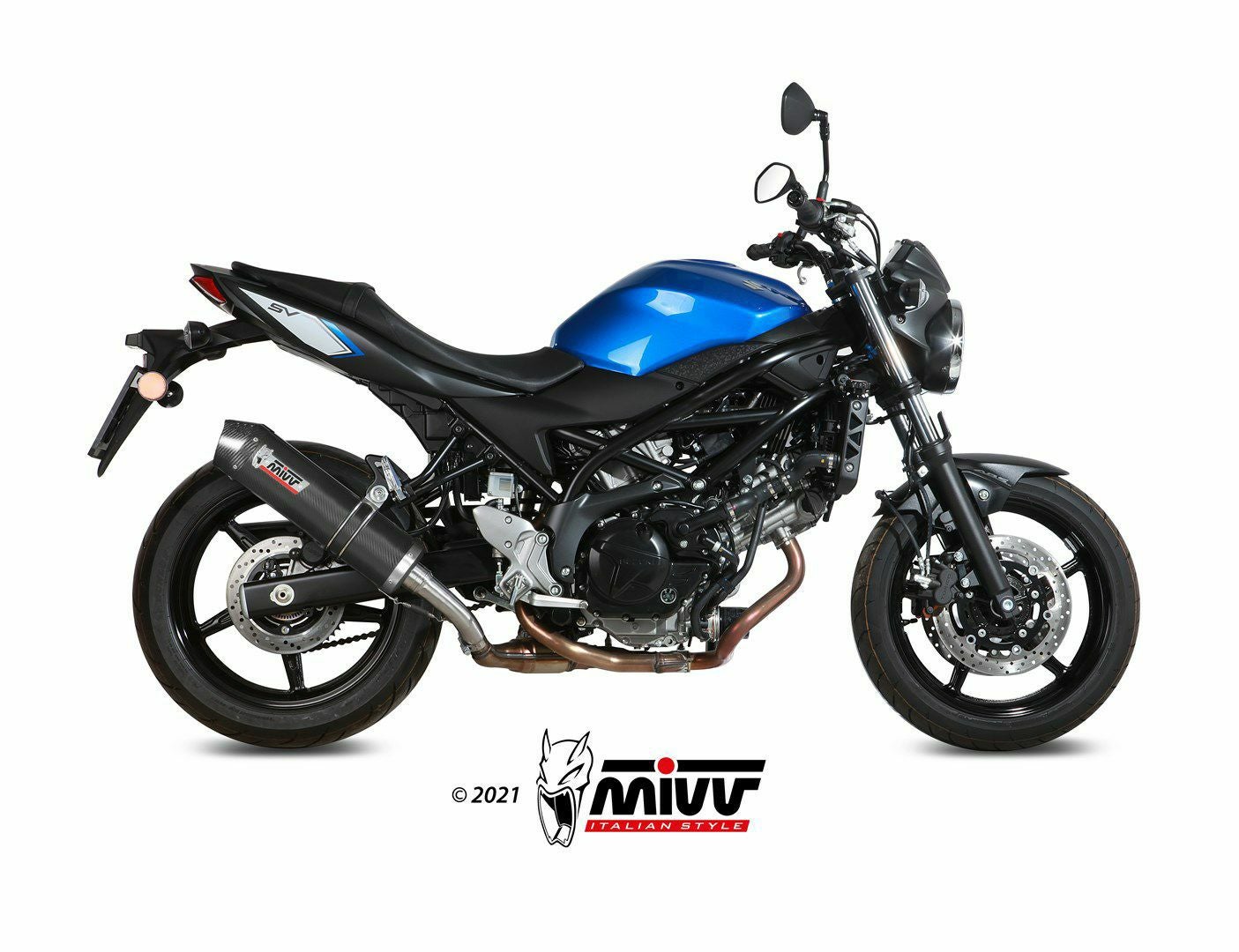 MIVV スリップオンマフラー OVAL カーボン/カーボンキャップ SUZUKI
