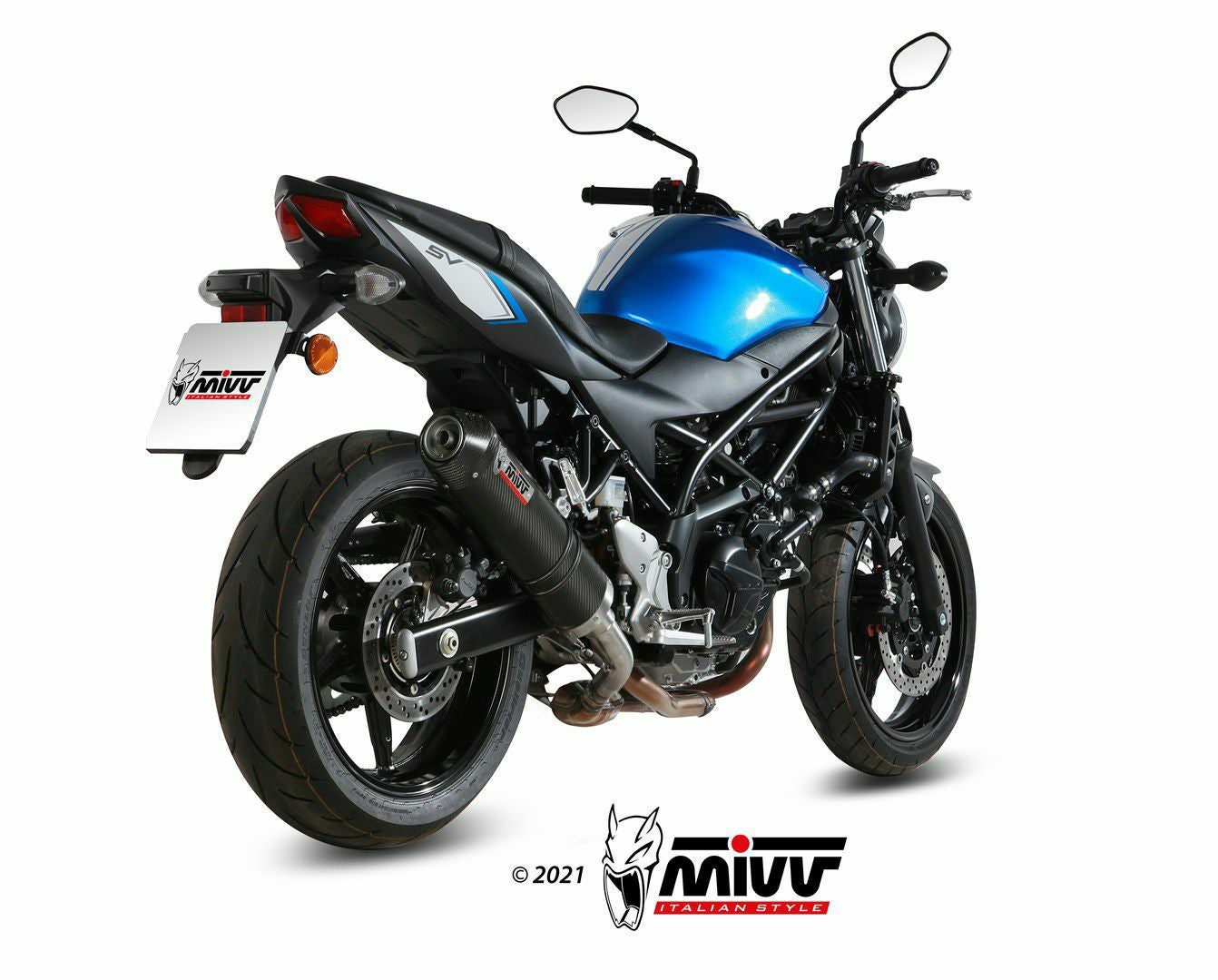 MIVV スリップオンマフラー OVAL カーボン/カーボンキャップ SUZUKI