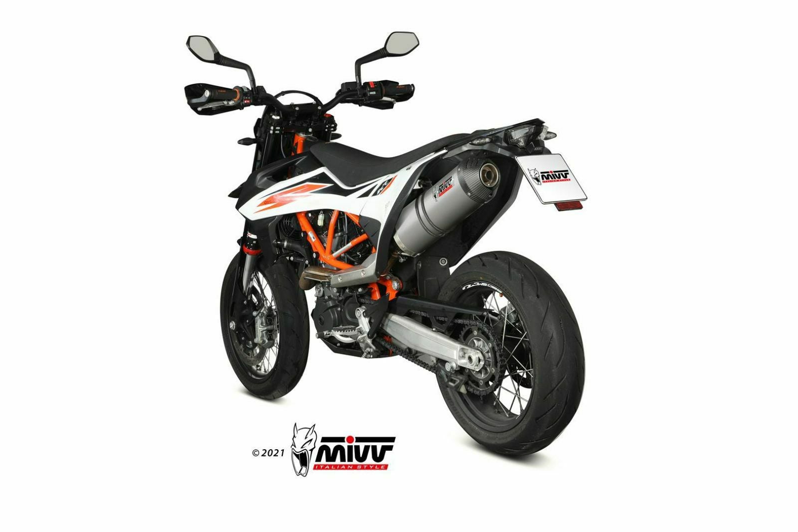 MIVV スリップオンマフラー OVAL チタン/カーボンキャップ KTM 690