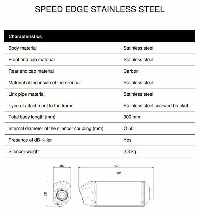MIVV スリップオンマフラー SPEED EDGE ステンレス KTM 790/890