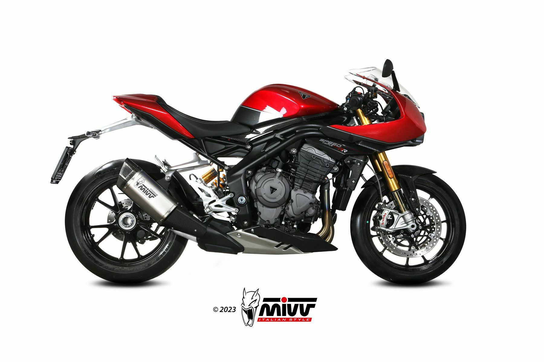 MIVV スリップオンマフラー SR-1 チタン TRIUMPH スピードトリプル