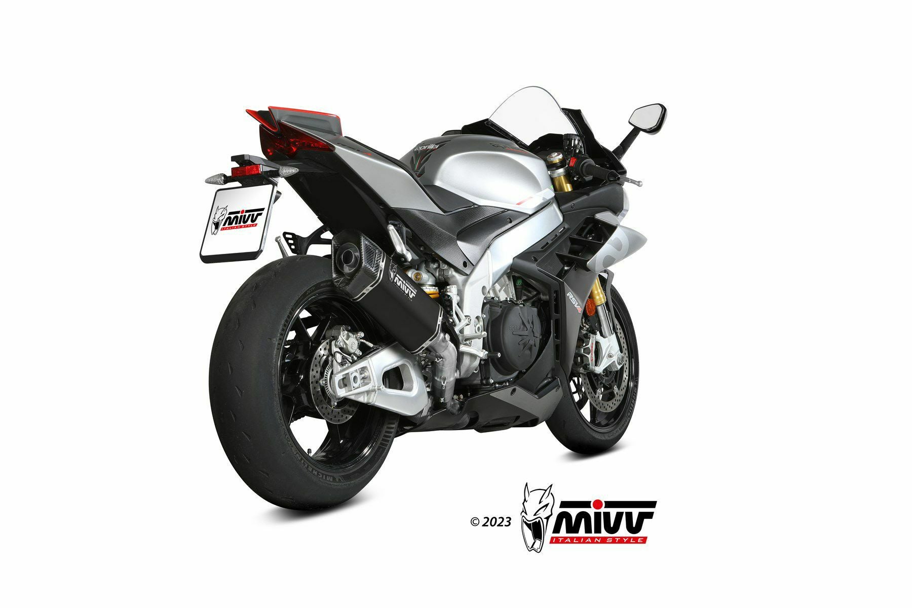 MIVV スリップオンマフラー SR-1 ブラックチタン APRILIA RSV4