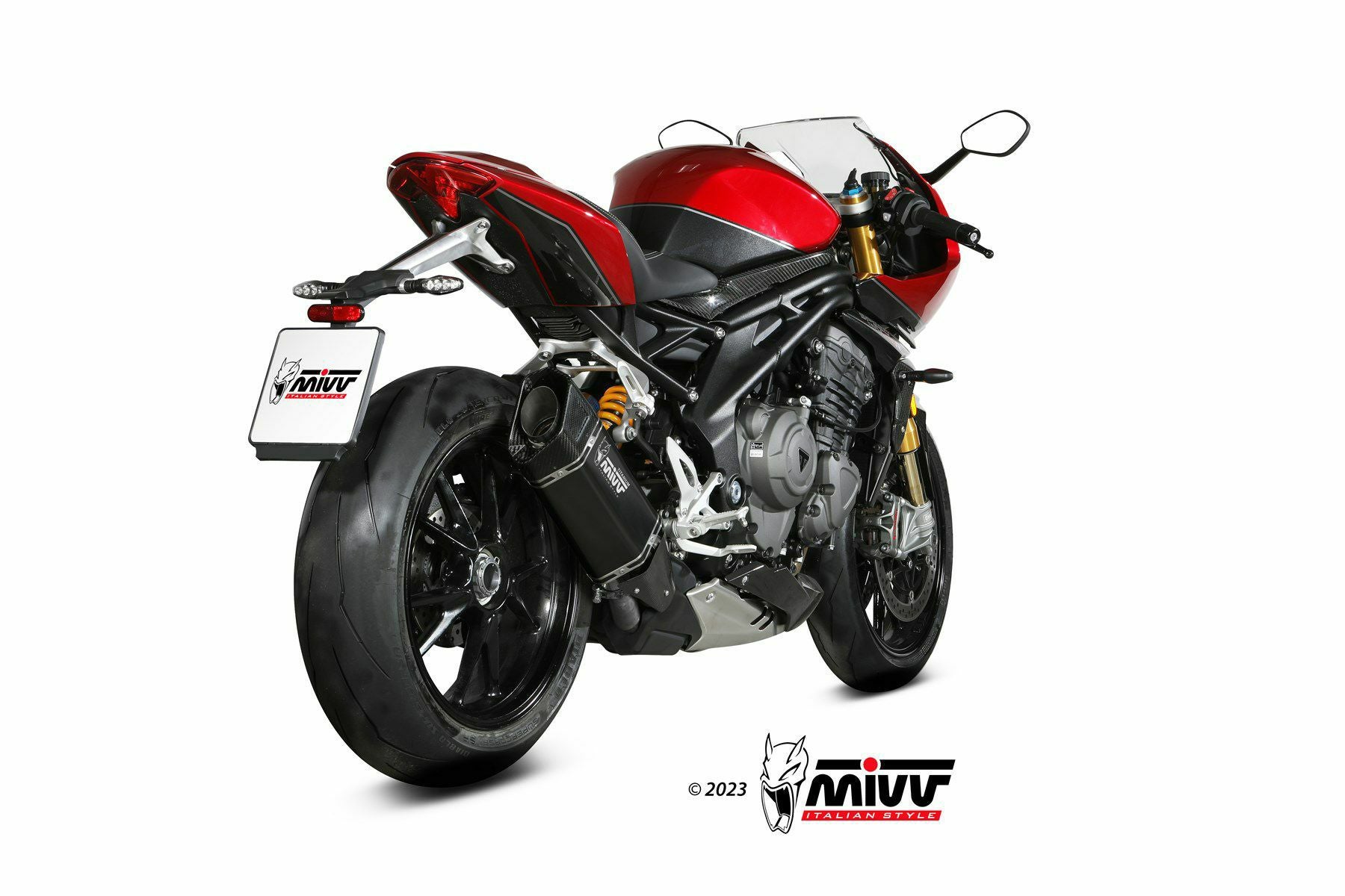 MIVV スリップオンマフラー SR-1 ブラックチタン TRIUMPH スピード