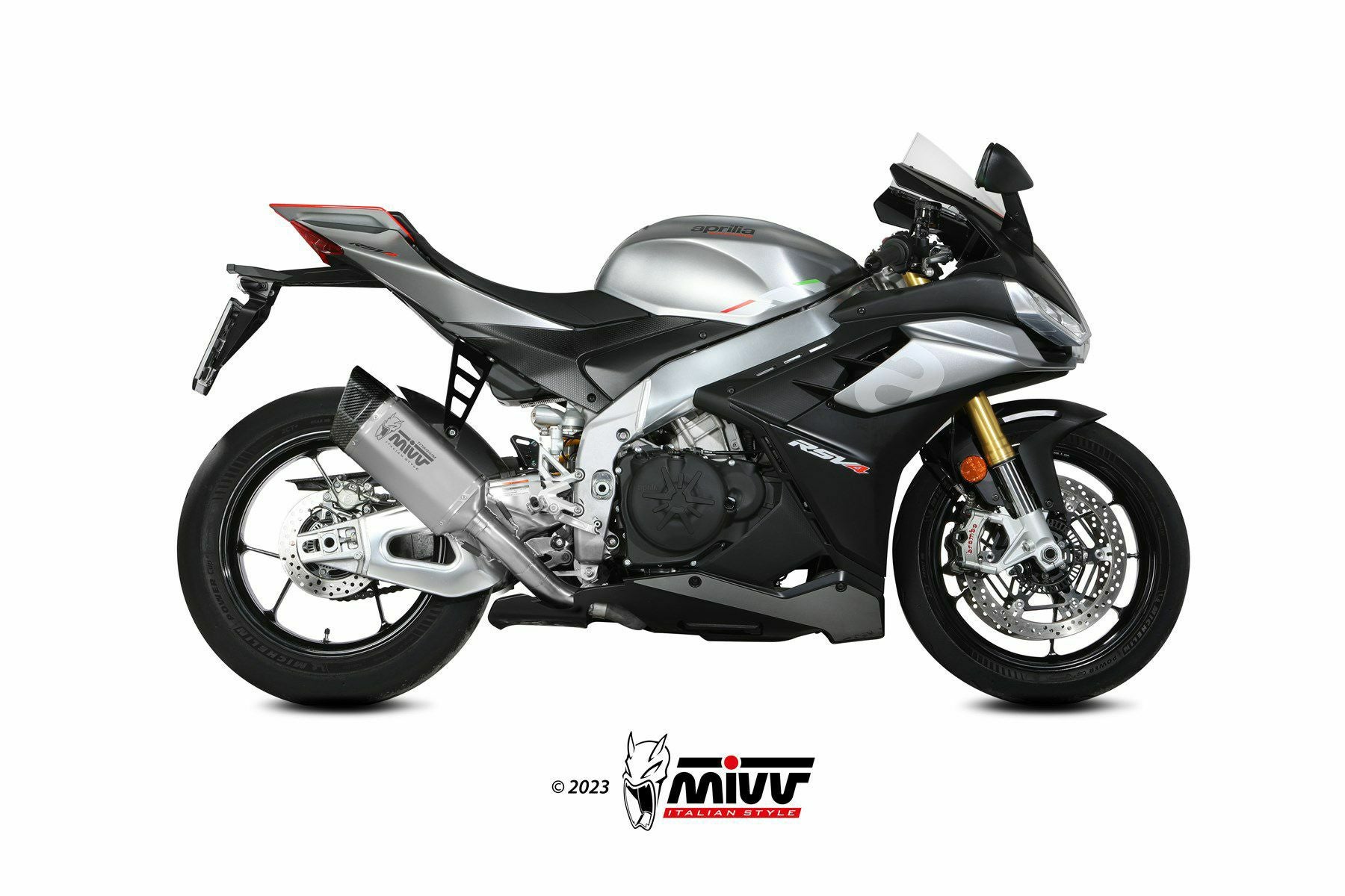 MIVV スリップオンマフラー(チタン製リンクパイプ) SR-1 チタン