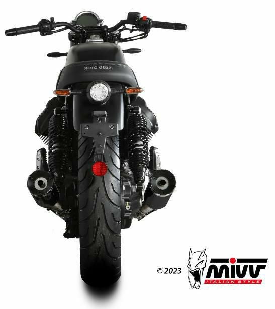MIVV スリップオンマフラー(左右セット) HR-1 ブラックステンレス
