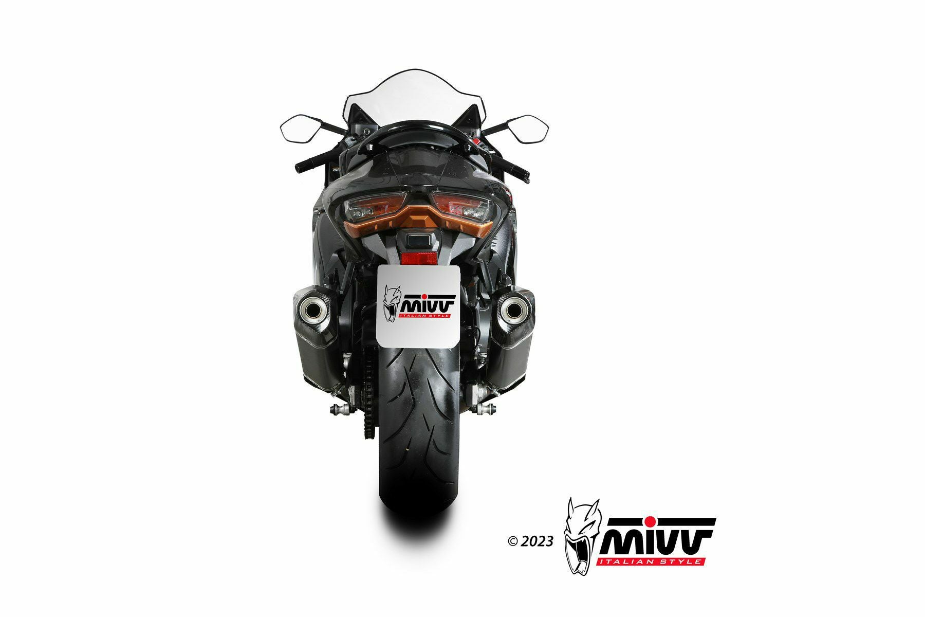 MIVV スリップオンマフラー(左右セット) SPEED EDGE ブラックチタン