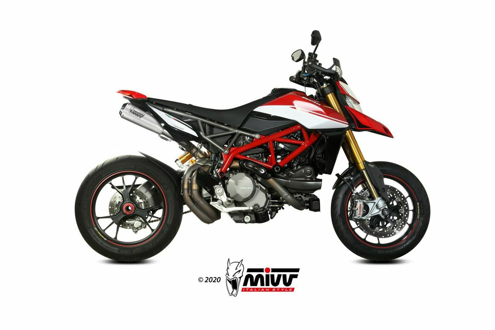 MIVV スリップオンマフラー(左右セット) X-M1 チタン DUCATI ハイパー