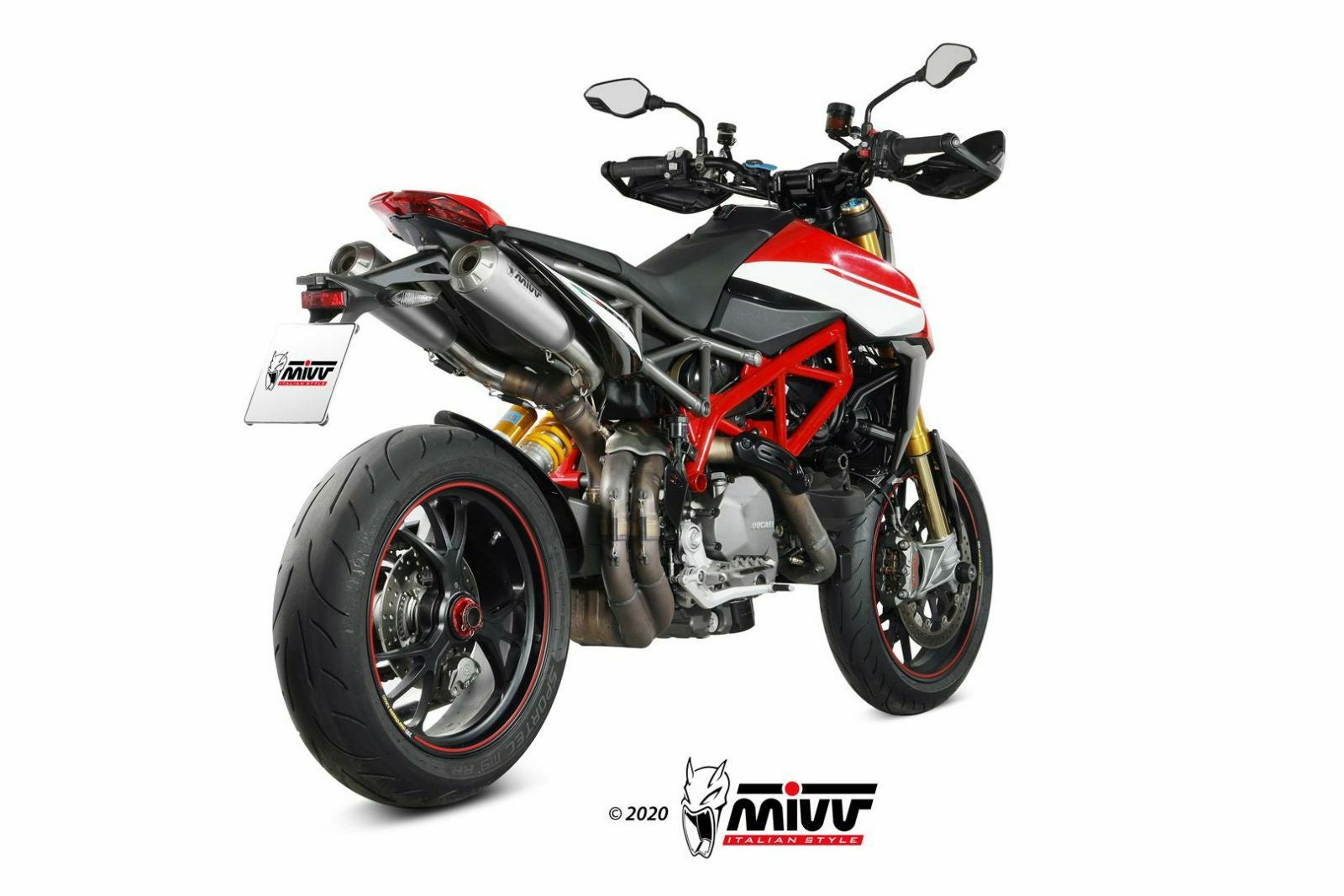 MIVV スリップオンマフラー(左右セット) X-M1 チタン DUCATI ハイパー