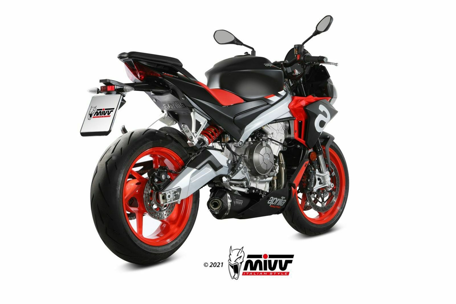 MIVV フルシステムマフラー DELTA RACE ブラックステンレス APRILIA