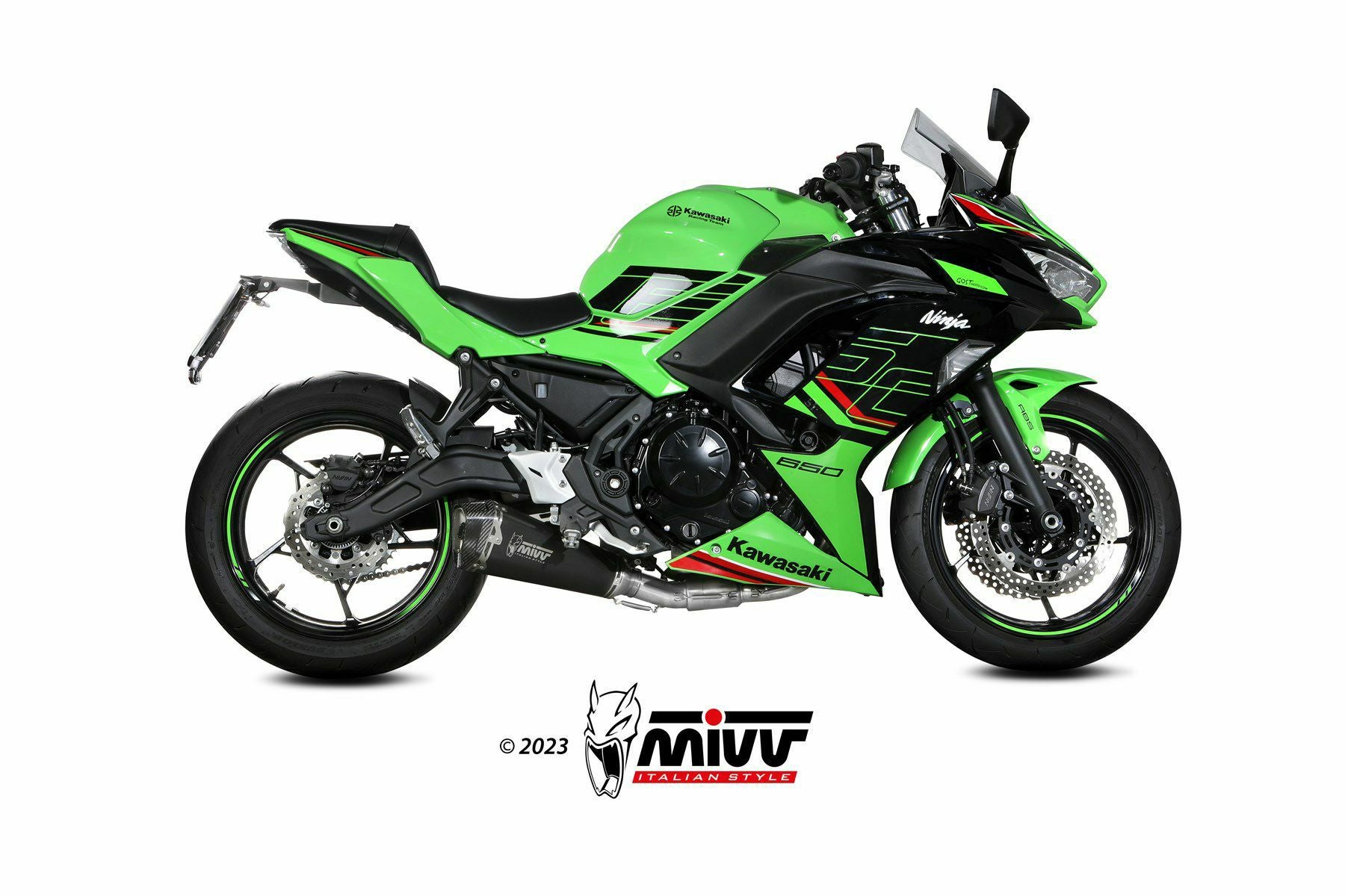 MIVV フルシステムマフラー DELTA RACE ブラックステンレス KAWASAKI