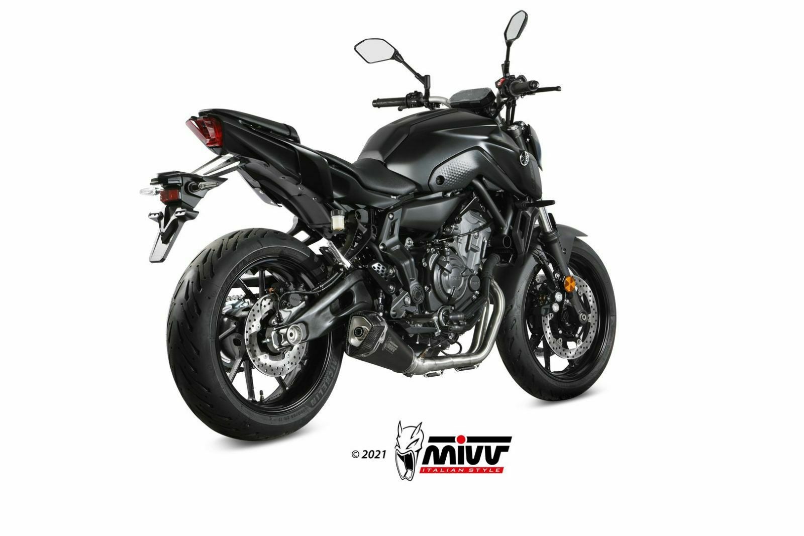 MIVV フルシステムマフラー DELTA RACE ブラックステンレス YAMAHA MT