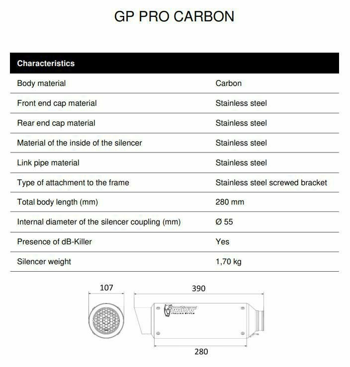 MIVV フルシステムマフラー GP PRO カーボン BMW G310GS (2017-2024)