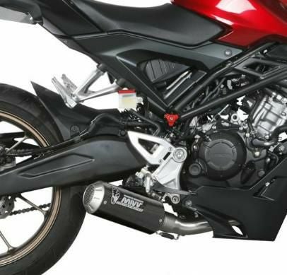 CB125r mivvマフラーフルエキカーボン新品 Mivv CB125R 2021-2024 フルエキ MK3 ブラックステンレス H.078.SM3B