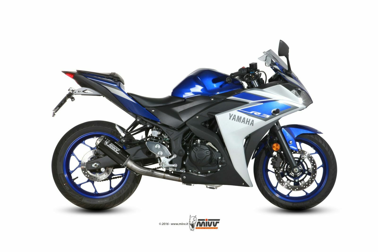 MIVV フルシステムマフラー MK3 カーボン YAMAHA MT-03 / YZF-R25 / YZF-R3