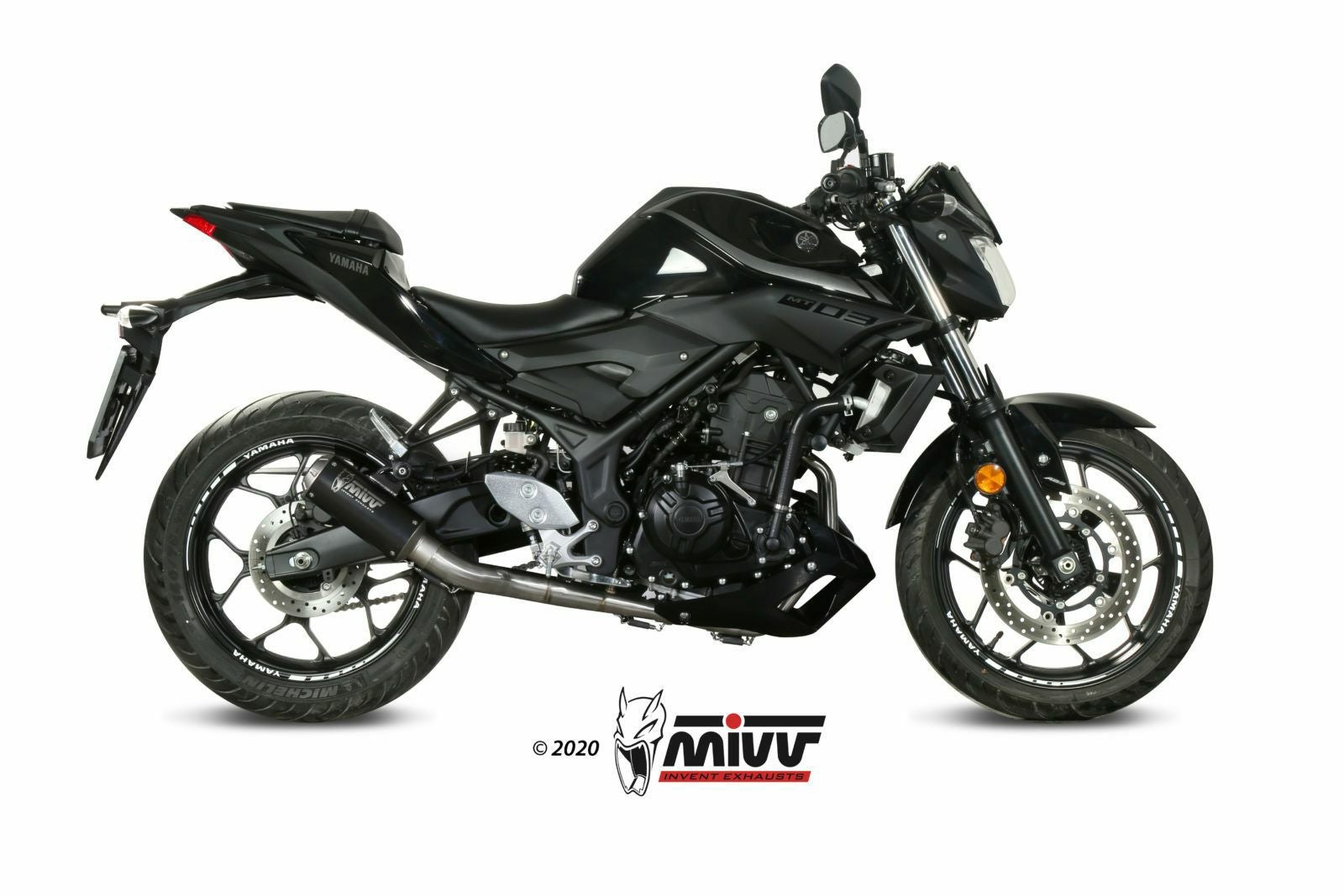 MIVV フルシステムマフラー MK3 ブラックステンレス YAMAHA MT-03