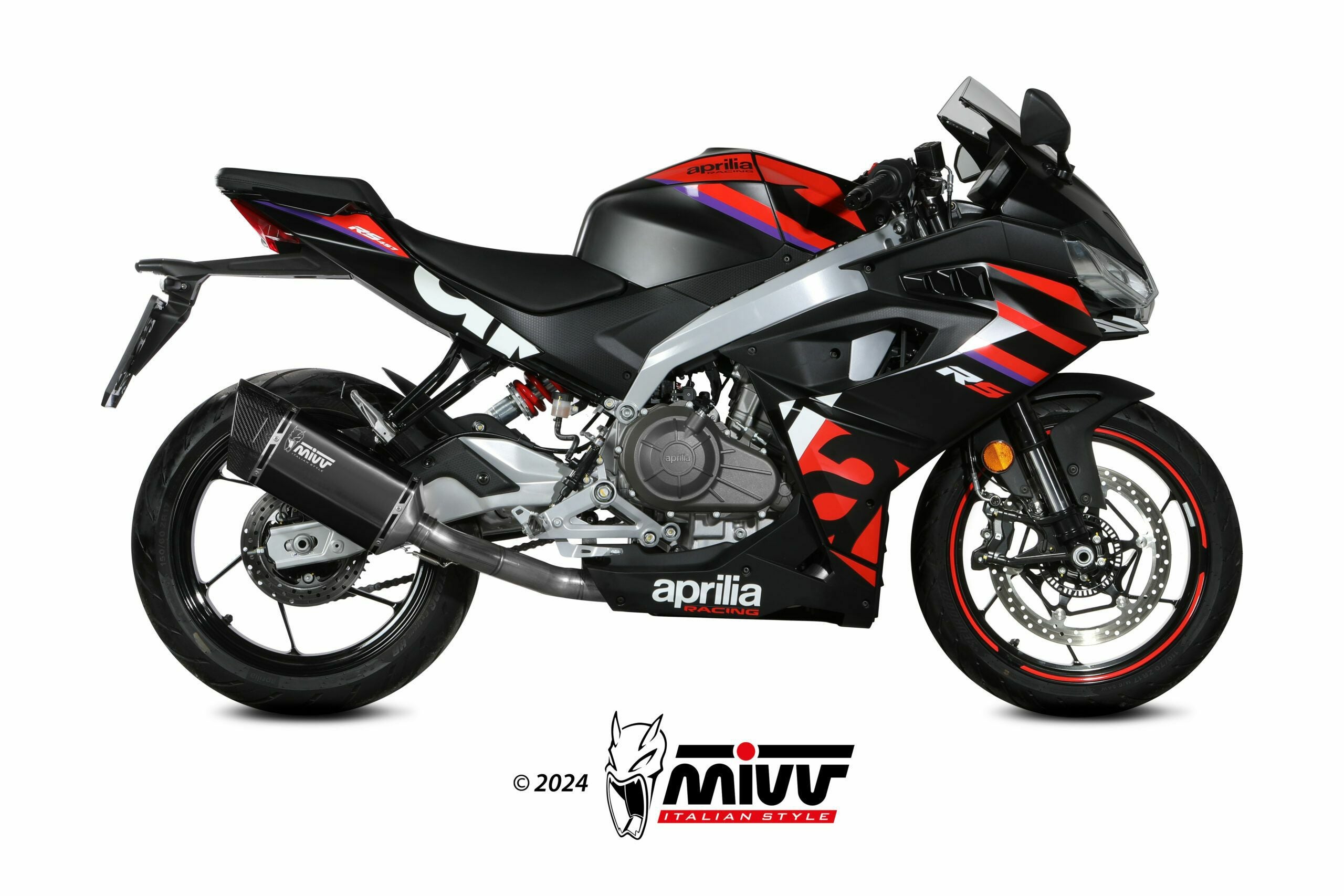 MIVV フルシステムマフラー SR-1 ブラックステンレス アプリリア RS457