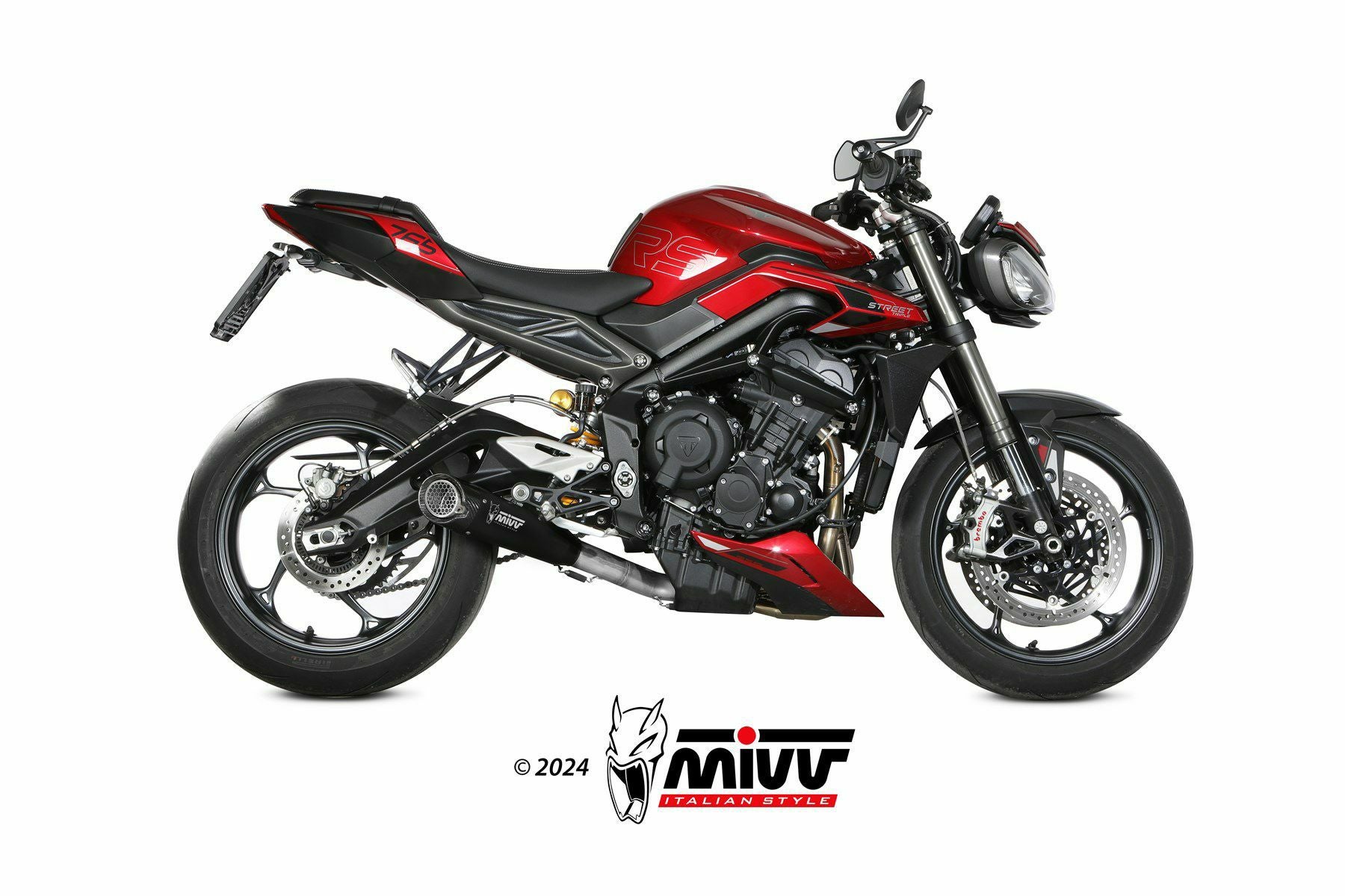 MIVV フルシステムマフラー X-M5 ブラックステンレス TRIUMPH