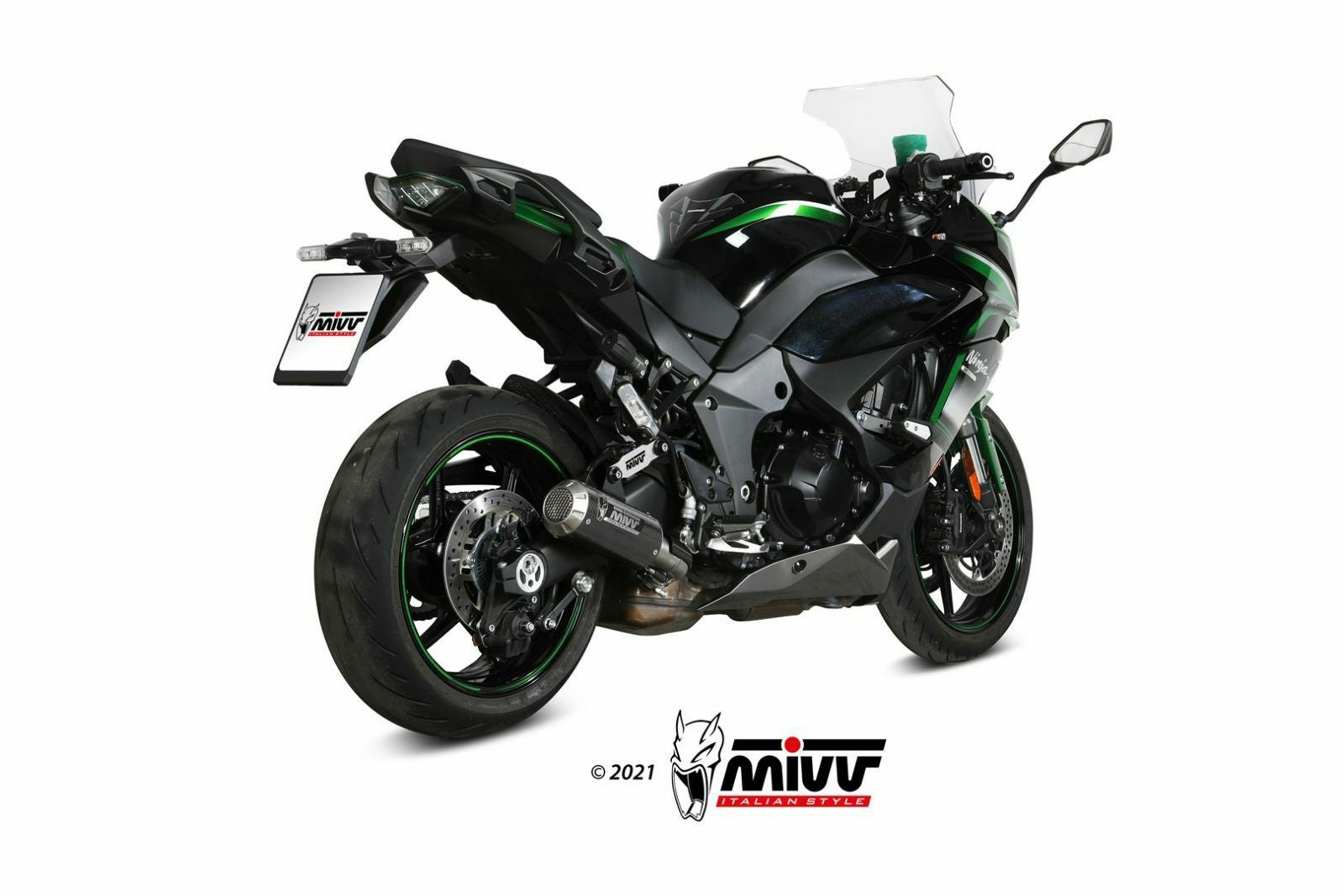 MIVV レーシングスリップオンマフラー MK3 カーボン KAWASAKI