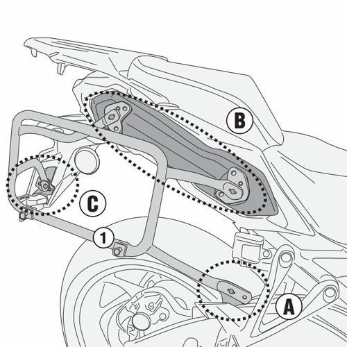 GSX-S1000GX 24- MONOKEY サイドケースホルダー GIVI | バイクカスタム