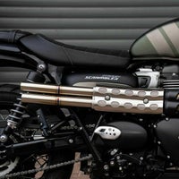 トライアンフ スクランブラー900 25～ ショットガン スリップオンマフラー ブラッシュ  ユーロ5＋ HITCHCOX_1