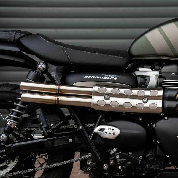 トライアンフ スクランブラー900 25～ ショットガン スリップオンマフラー ブラッシュ  ユーロ5＋ HITCHCOX_1