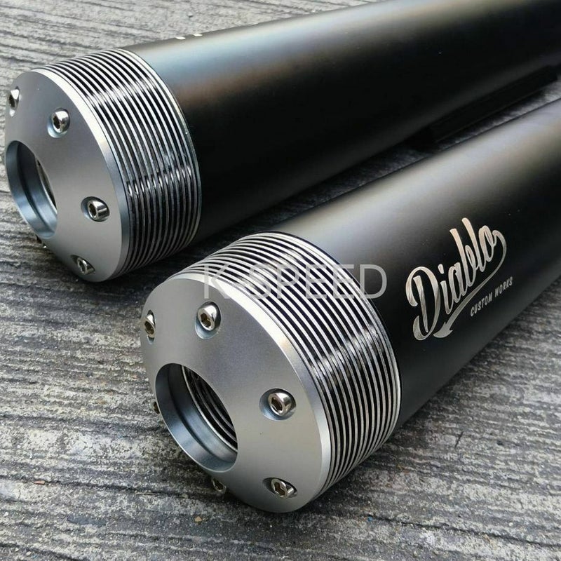 ロイヤルエンフィールド GT650／インターセプター650用 スリップオンマフラー ブラック仕上げ K-SPEED Diabolus_1