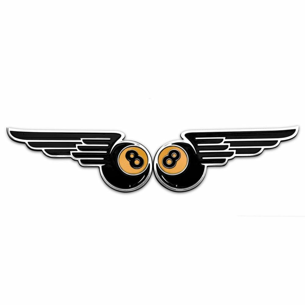 汎用 ウイング 8ボール エンブレム 2枚セット ブラック Motone