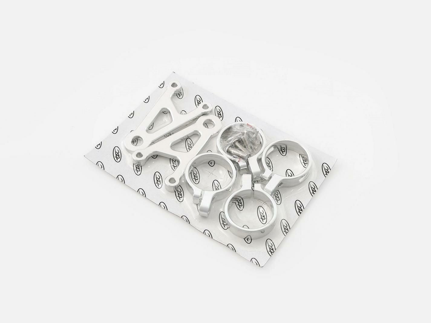 汎用41mm径フォーク用ヘッドライトブラケット シルバー TEC | バイク