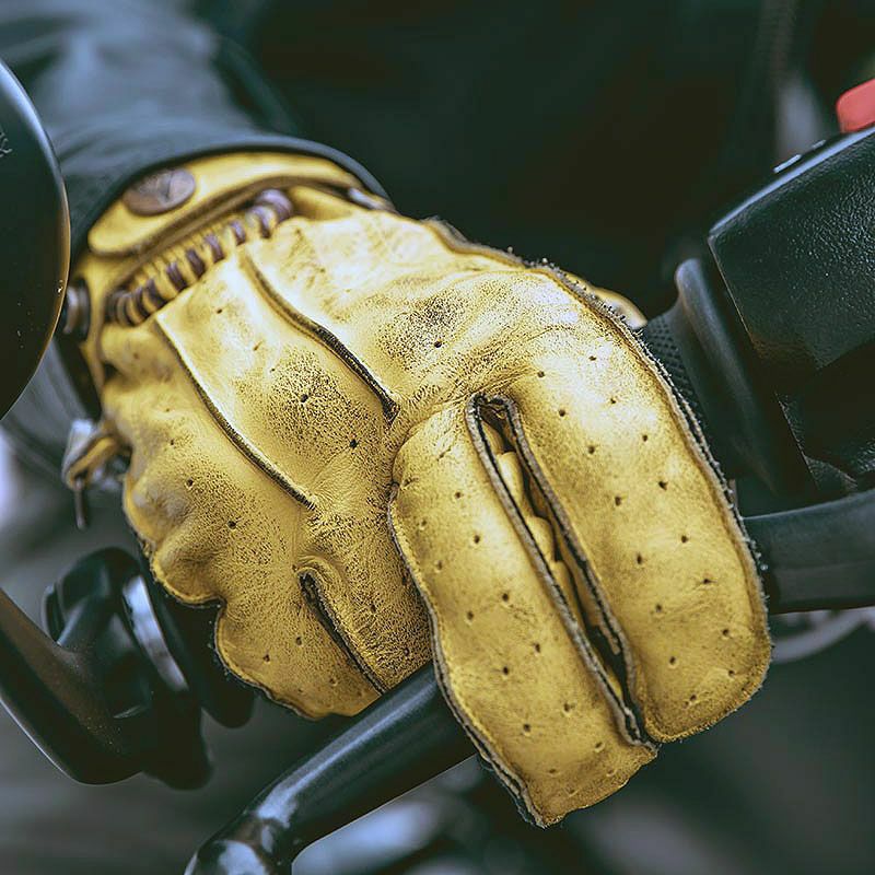 SECOND MAN レザーグローブ イエロー By City | バイクカスタムパーツ