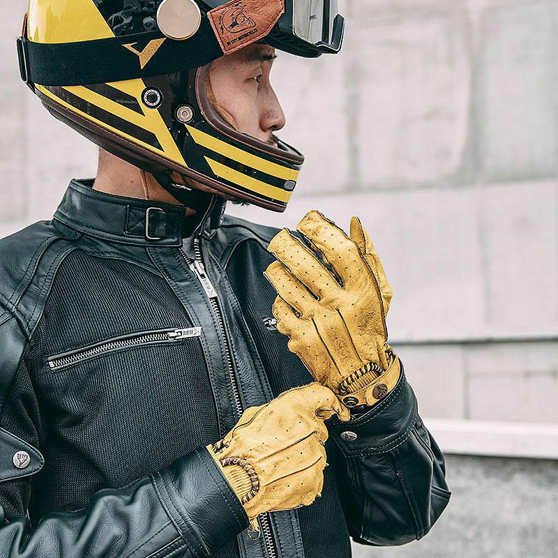 SECOND MAN レザーグローブ イエロー By City | バイクカスタムパーツ