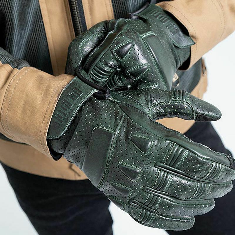 PILOT 2 MAN レザーグローブ グリーン By City | バイクカスタムパーツ