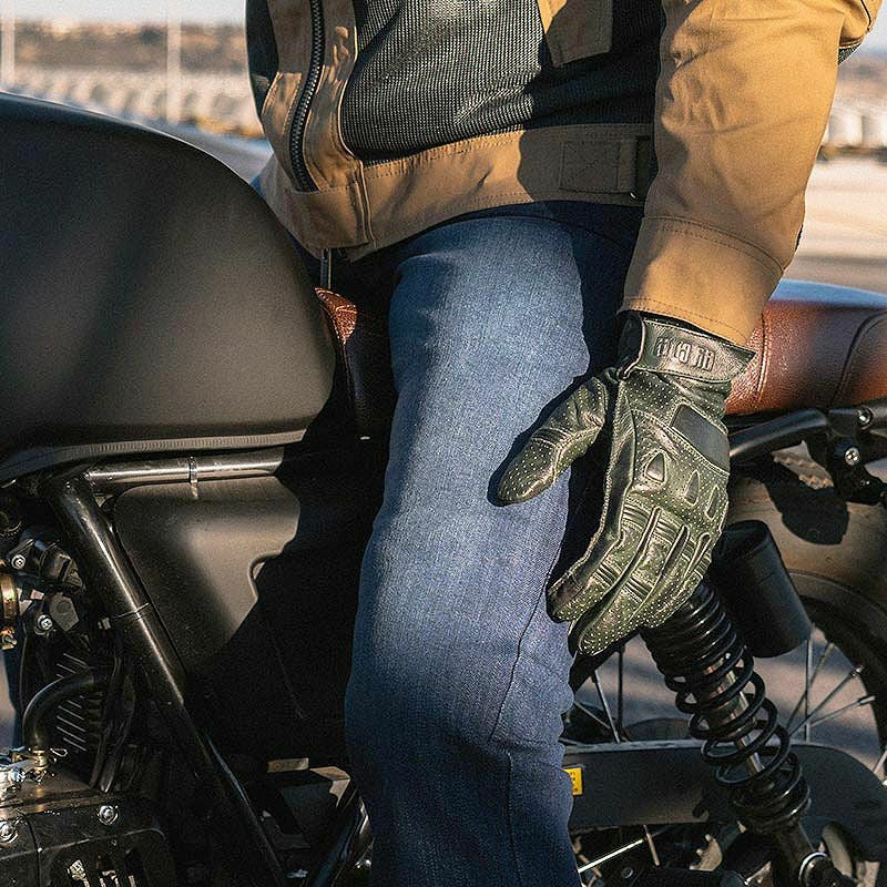 PILOT 2 MAN レザーグローブ グリーン By City | バイクカスタムパーツ