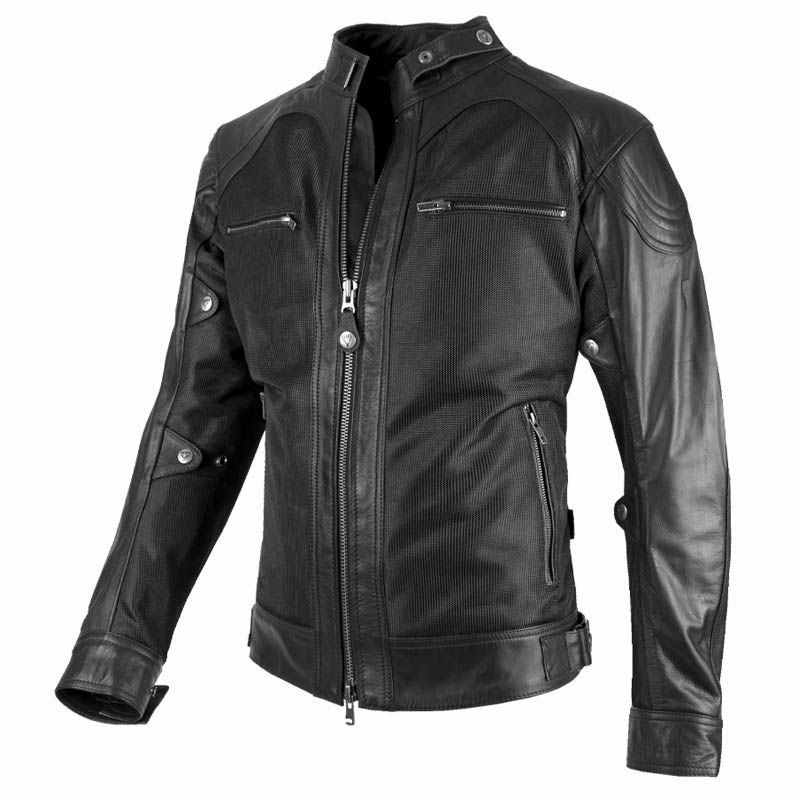 SAHARA MAN レザーメッシュ バイクジャケット ブラック By City_1
