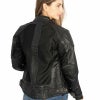 SAHARA LADY レディース レザーメッシュ バイクジャケット ブラック By City_2
