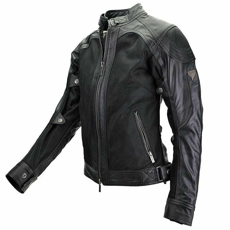 SAHARA LADY レディース レザーメッシュ バイクジャケット ブラック By