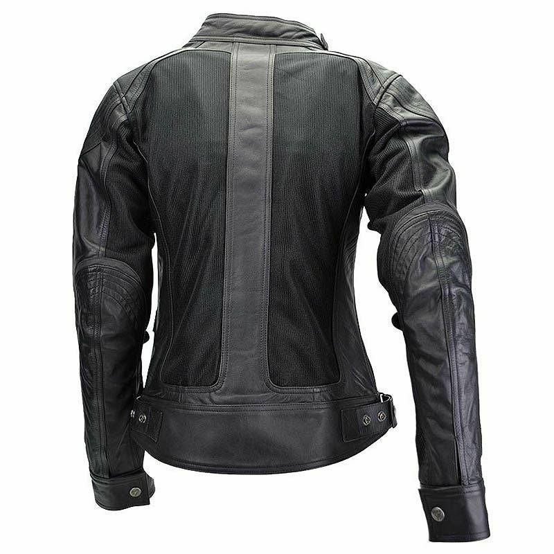SAHARA LADY レディース レザーメッシュ バイクジャケット ブラック By