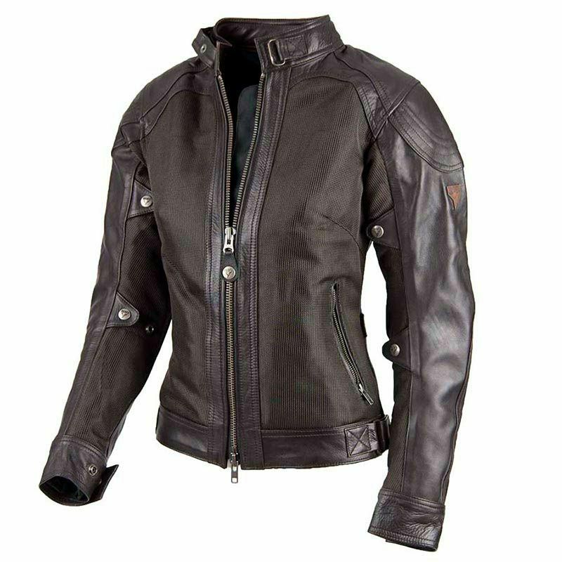 SAHARA LADY レディース レザーメッシュ バイクジャケット ブラウン By City_1