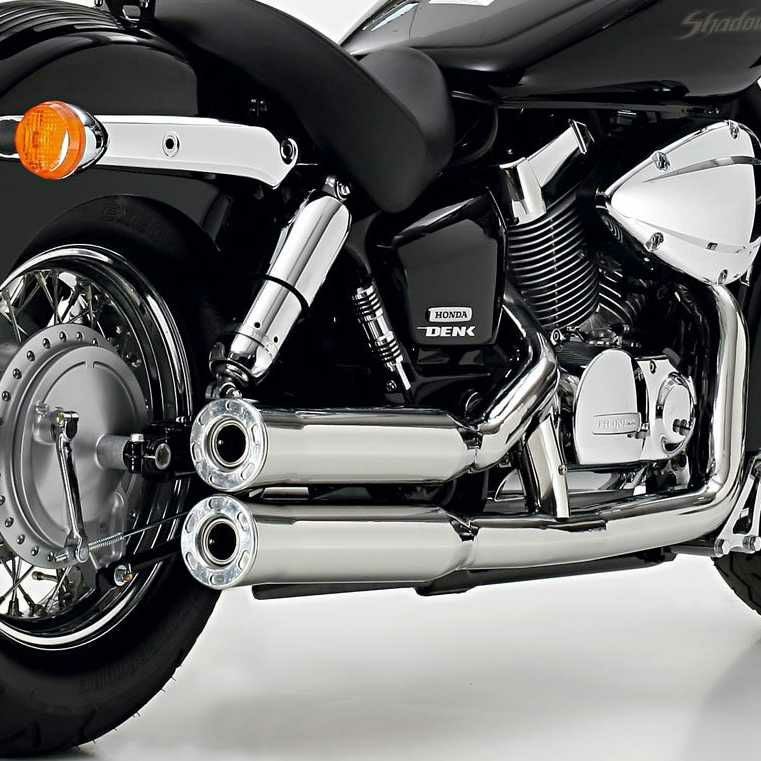 HONDA VT750 Shadow (2004-2007) フルエキゾーストマフラー (2-2)  Double Groove シルバー FALCON_1