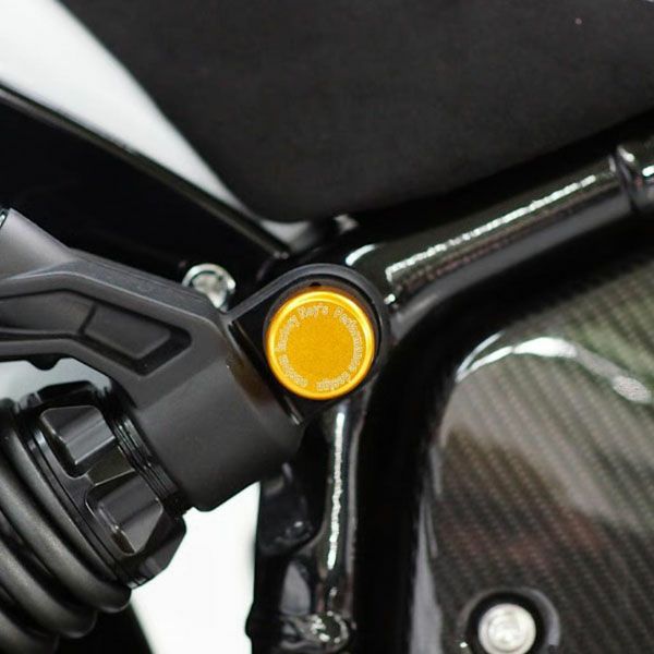 インディアン スカウト/チーフ リアサスペンションナットカバー ゴールド NOY’S_1