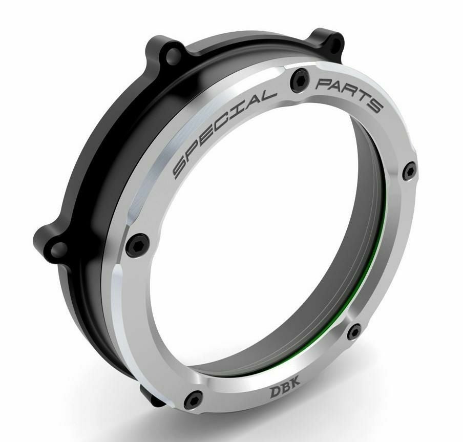 DUCABIKE クリアクラッチカバー ブラック/シルバー DUCATI ムルティ