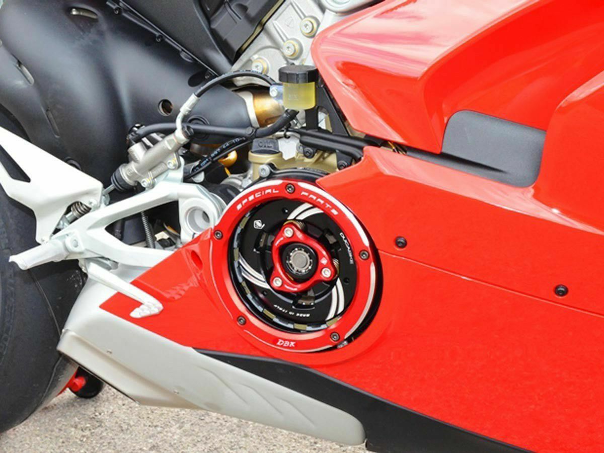 DUCABIKE クリアクラッチカバー ブラック/レッド DUCATI ムルティ
