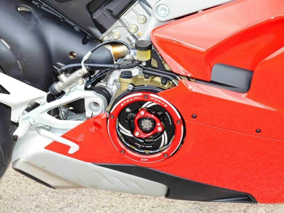 DUCABIKE クリアクラッチカバー ブラック/レッド DUCATI ムルティ