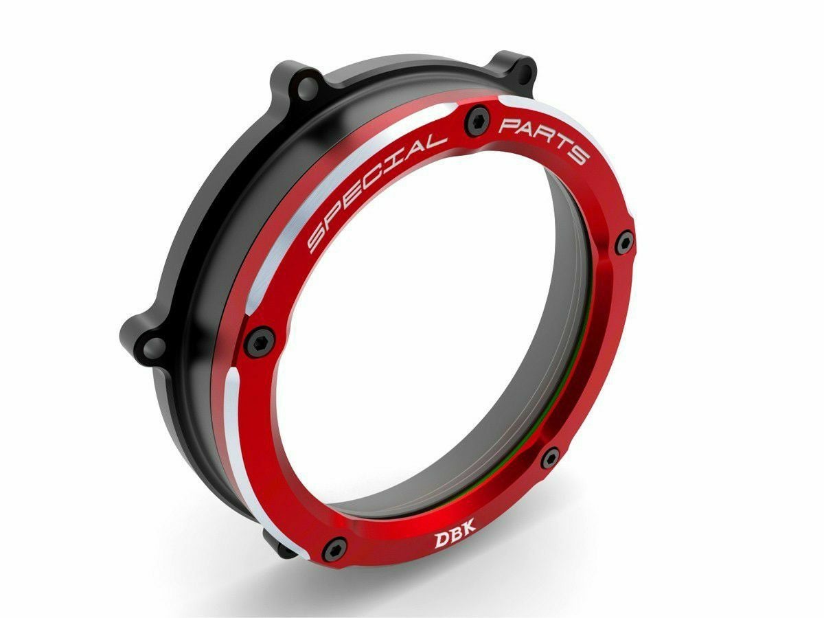 DUCABIKE クリアクラッチカバー ブラック/レッド DUCATI ムルティ