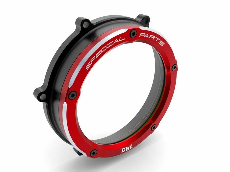 DUCABIKE クリアクラッチカバー ブラック/レッド DUCATI ムルティ 